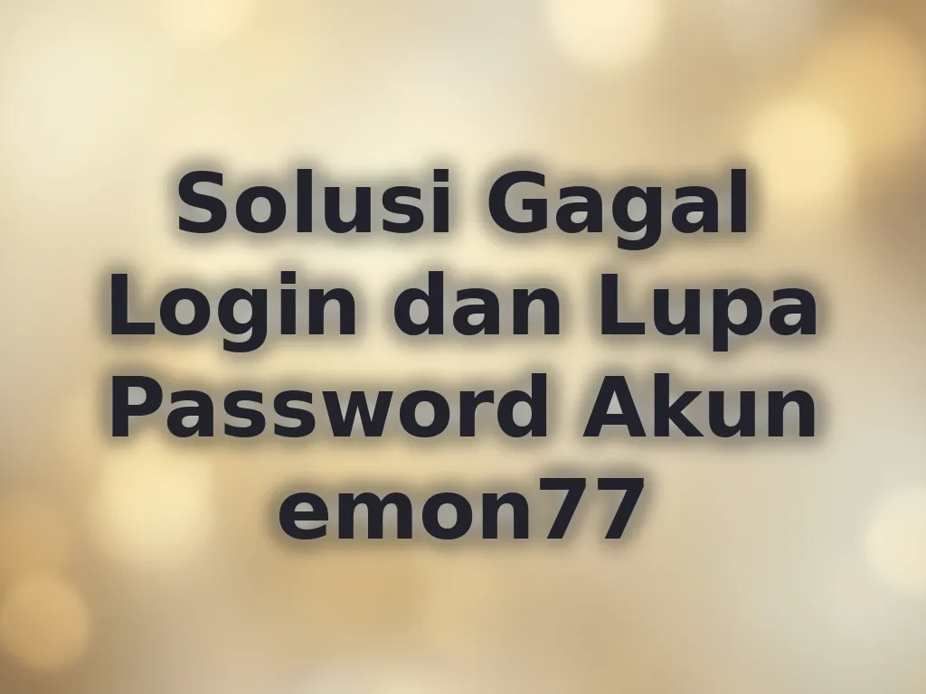 Solusi Gagal Login dan Lupa Password Akun emon77